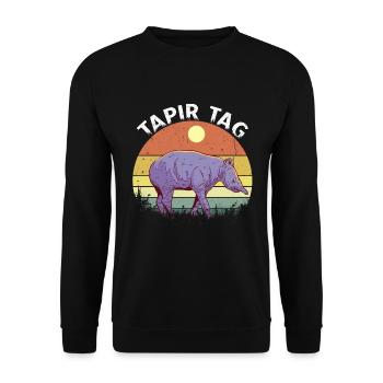 Tapirs Animal Motif Tapir Day - Unisex Sweatshirt - black - Front - Alina (178cm) & Michal (187cm)