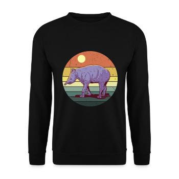 Tapirs Animal Motif Tapir Day - Unisex Sweatshirt - black - Front - Alina (178cm) & Michal (187cm)