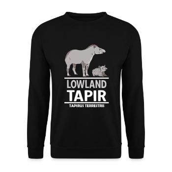 Lowland Tapire Animal Motif Tapir Family - Unisex Sweatshirt - black - Front - Alina (178cm) & Michal (187cm)