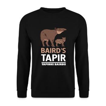 Baird's Tapire Animal Motif Tapir Family - Unisex Sweatshirt - black - Front - Alina (178cm) & Michal (187cm)