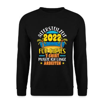 Altersteilzeit 2022 - Unisex Pullover - Schwarz - Vorne - Alina (178cm) & Michal (187cm)
