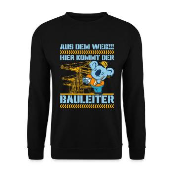 Bauherr Häuslebauer Hausbau Bauleiter - Unisex Pullover - Schwarz - Vorne - Alina (178cm) & Michal (187cm)