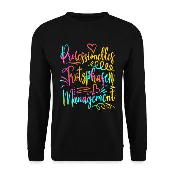 Erzieherin Kindergärtnerin - Unisex Pullover - Schwarz - Vorne - Alina (178cm) & Michal (187cm)