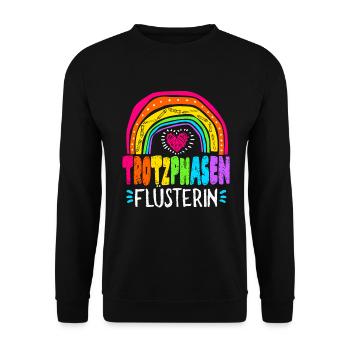 Erzieherin Lustig Kindergärtnerin - Unisex Pullover - Schwarz - Vorne - Alina (178cm) & Michal (187cm)