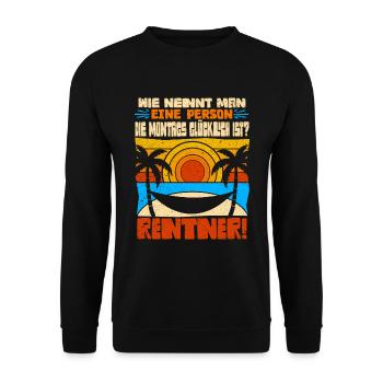Rentner 2021 Rentnerin Geschenk Ruhestand - Unisex Pullover - Schwarz - Vorne - Alina (178cm) & Michal (187cm)