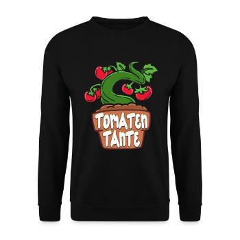 Tomaten Tante Gärtnerin Gartenarbeit - Unisex Pullover - Schwarz - Vorne - Alina (178cm) & Michal (187cm)