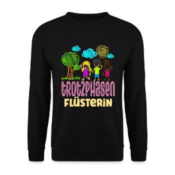 Erzieherin Lustig Kindergärtnerin - Unisex Pullover - Schwarz - Vorne - Alina (178cm) & Michal (187cm)