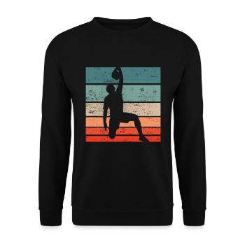 Weightlifting Weight Training Sport Fitness Trainer - Unisex Sweatshirt - black - Front - Alina (178cm) & Michal (187cm)