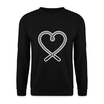 Haltérophilie Musculation Sport Fitness Coeur - Sweat-shirt Unisexe - noir - Devant - Alina (178cm) & Michal (187cm)