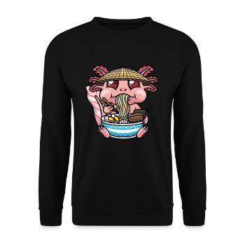 Axolotl Kawaii Ramen Noodles Anime - Unisex Sweatshirt - black - Front - Alina (178cm) & Michal (187cm)