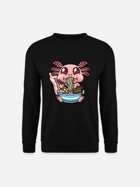 Axolotl Kawaii Ramen Nudeln Anime - Unisex Pullover - Schwarz