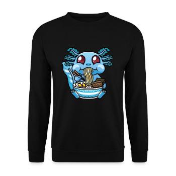 Axolotl Kawaii Ramen Noodles Anime - Unisex Sweatshirt - black - Front - Alina (178cm) & Michal (187cm)
