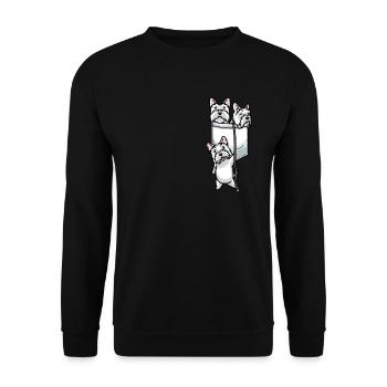 West Highland White Terrier Dog Westie - Unisex Sweatshirt - black - Front - Alina (178cm) & Michal (187cm)