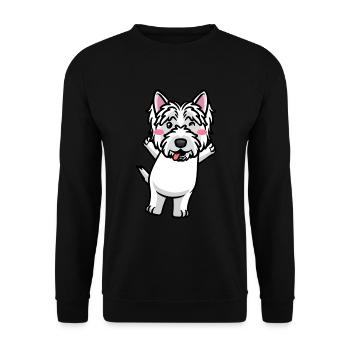West Highland White Terrier Dog Westie - Unisex Sweatshirt - black - Front - Alina (178cm) & Michal (187cm)
