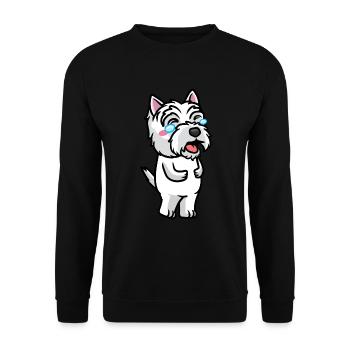 West Highland White Terrier Chien Westie - Sweat-shirt Unisexe - noir - Devant - Alina (178cm) & Michal (187cm)