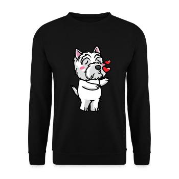West Highland White Terrier Dog Westie - Unisex Sweatshirt - black - Front - Alina (178cm) & Michal (187cm)