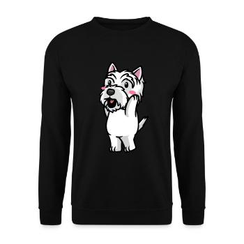 West Highland White Terrier Dog Westie - Unisex Sweatshirt - black - Front - Alina (178cm) & Michal (187cm)