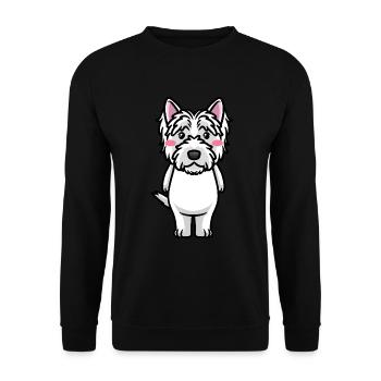 West Highland White Terrier Dog Westie - Unisex Sweatshirt - black - Front - Alina (178cm) & Michal (187cm)