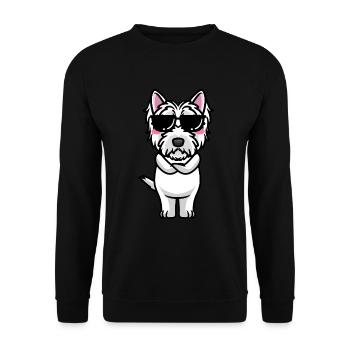 West Highland White Terrier Dog Westie - Unisex Sweatshirt - black - Front - Alina (178cm) & Michal (187cm)