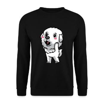 Émoticône de chien de montagne des Pyrénées - Sweat-shirt Unisexe - noir - Devant - Alina (178cm) & Michal (187cm)