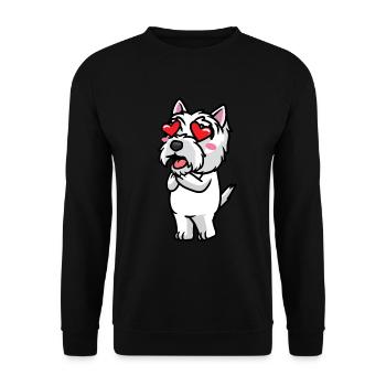 West Highland White Terrier Dog Westie - Unisex Sweatshirt - black - Front - Alina (178cm) & Michal (187cm)