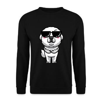 Lunettes de soleil pour chien de montagne des Pyrénées - Sweat-shirt Unisexe - noir - Devant - Alina (178cm) & Michal (187cm)