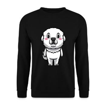 Émoticône de chien de montagne des Pyrénées - Sweat-shirt Unisexe - noir - Devant - Alina (178cm) & Michal (187cm)
