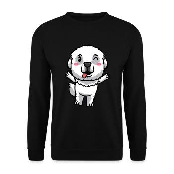 Émoticône de chien de montagne des Pyrénées - Sweat-shirt Unisexe - noir - Devant - Alina (178cm) & Michal (187cm)