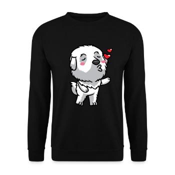 Baisers de bouviers pyrénéens - Sweat-shirt Unisexe - noir - Devant - Alina (178cm) & Michal (187cm)