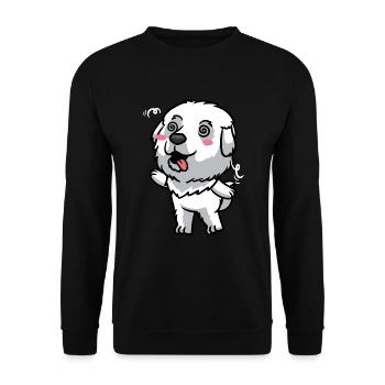 Émoticône de chien de montagne des Pyrénées - Sweat-shirt Unisexe - noir - Devant - Alina (178cm) & Michal (187cm)