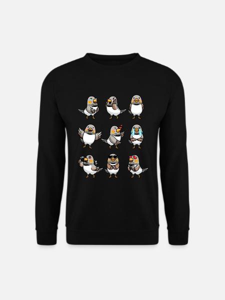 Zebrafink Vogel Emoticon - Unisex Pullover - Schwarz