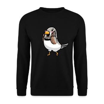 Zebra Finch Bird Emoticon - Unisex Sweatshirt - black - Front - Alina (178cm) & Michal (187cm)