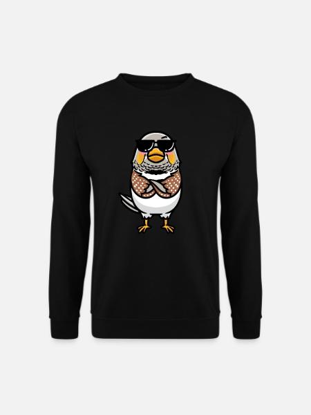 Zebrafink Vogel Emoticon Mit - Unisex Pullover - Schwarz