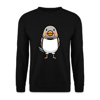 Zebra Finch Bird Emoticon - Unisex Sweatshirt - black - Front - Alina (178cm) & Michal (187cm)