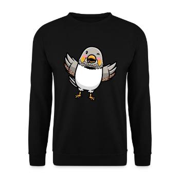 Zebra Finch Bird Emoticon - Unisex Sweatshirt - black - Front - Alina (178cm) & Michal (187cm)