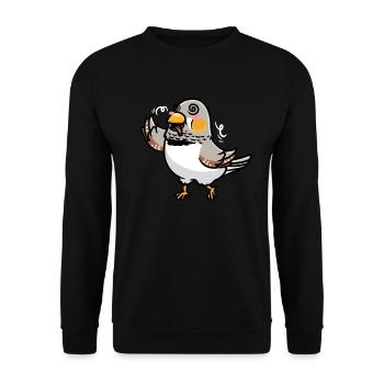 Zebra Finch Bird Emoticon - Unisex Sweatshirt - black - Front - Alina (178cm) & Michal (187cm)