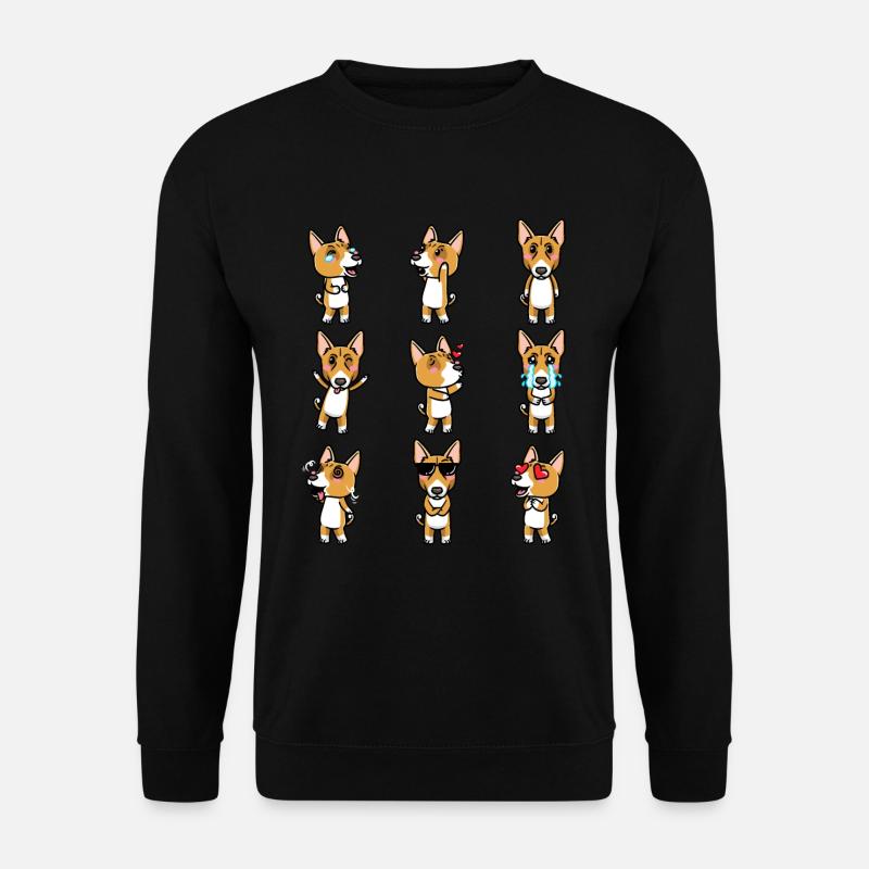 Basenji Hund Emoticon - Unisex Pullover - Schwarz