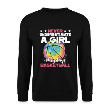Basketball Girls Basketball Player - Unisex Sweatshirt - black - Front - Alina (178cm) & Michal (187cm)