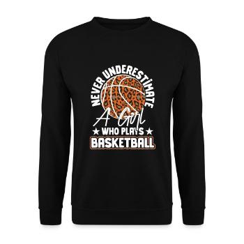Basketball Girls Basketball Player - Unisex Sweatshirt - black - Front - Alina (178cm) & Michal (187cm)