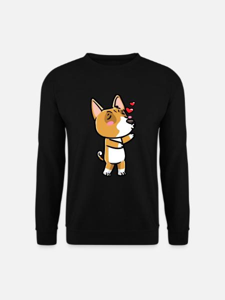 Basenji Dog Emoticon - Unisex Sweatshirt - black