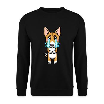 Basenji Hund Emoticon - Unisex Pullover - Schwarz - Vorne - Alina (178cm) & Michal (187cm)