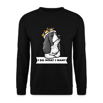 Deutsch Springer Spaniel Chien - Sweat-shirt Unisexe - noir - Devant - Alina (178cm) & Michal (187cm)