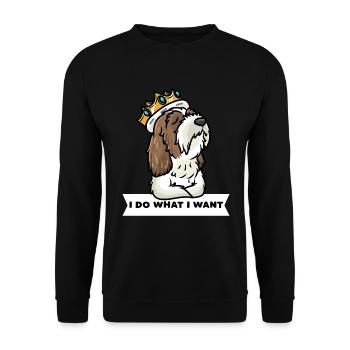 Petit Basset Griffon Vendéen Chien - Sweat-shirt Unisexe - noir - Devant - Alina (178cm) & Michal (187cm)