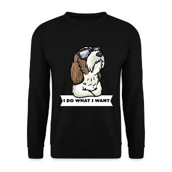 Petit Basset Griffon Vendéen Chien - Sweat-shirt Unisexe - noir - Devant - Alina (178cm) & Michal (187cm)