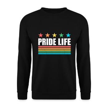 Pride Life - LGBT Gay Pride Month Community - Unisex Pullover - Schwarz - Vorne - Alina (178cm) & Michal (187cm)