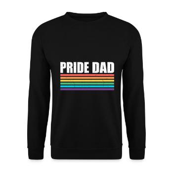 Pride Dad - LGBT Gay Pride Month Community - Unisex Pullover - Schwarz - Vorne - Alina (178cm) & Michal (187cm)