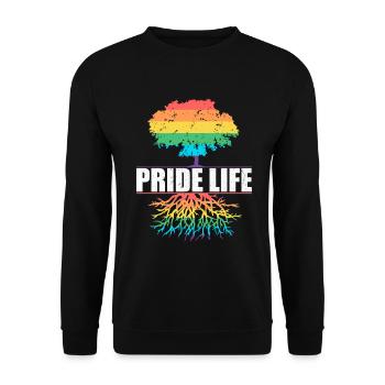 Pride Life - Communauté du Mois de la Gay Pride LGBT - Sweat-shirt Unisexe - noir - Devant - Alina (178cm) & Michal (187cm)