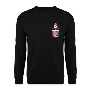 Adler USA Independence Day America - Unisex Sweatshirt - black - Front - Alina (178cm) & Michal (187cm)