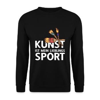 Kunst ist mein Lieblingssport Malerei Malermeister - Unisex Pullover - Schwarz - Vorne - Alina (178cm) & Michal (187cm)