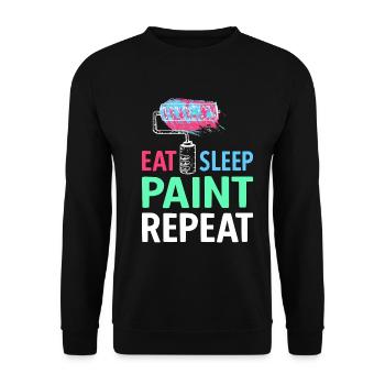 Painter Painting Paint Eat Sleep Paint Repeat - Unisex Sweatshirt - black - Front - Alina (178cm) & Michal (187cm)